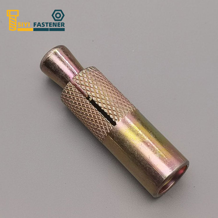 لنگر فولادی کربنی با روکش زرد با Knurling